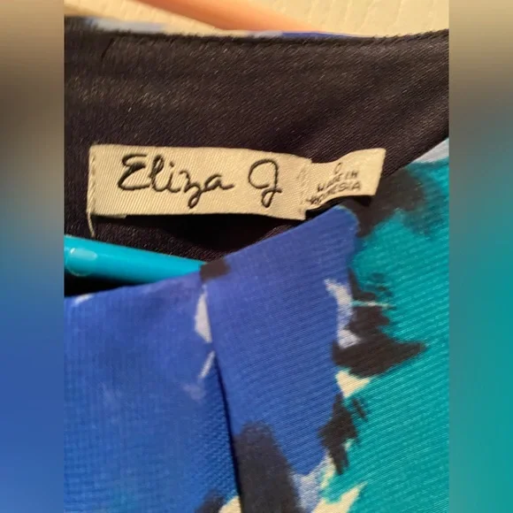 Eliza J Sleeveless Maxi Dress Blue Floral Chiffon - Picture 4 of 7